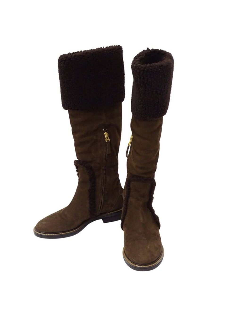 Fendi Boots Suede Brown Winter Long